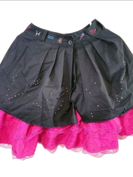 Dresses & Skirts - Upcycled One Of A Kind Layered Zodiac Horoscope Astrology Mini Skirt Goth Size 4